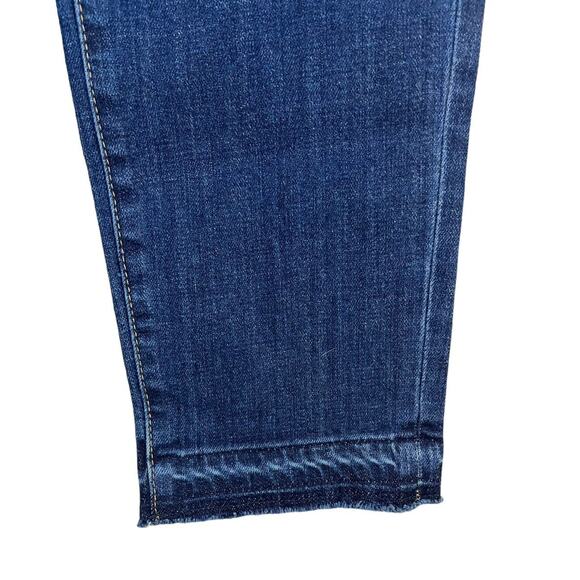 Talbots Flawless Five Pocket Raw Hem Med Wash Blue Denim Stretch Jean Size 2 - Picture 3 of 5